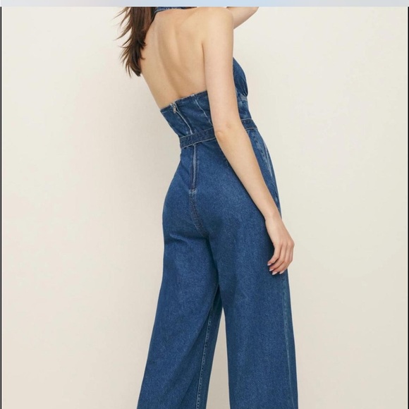 Reformation Blue Halter Jumpsuit - Picture 2 of 5